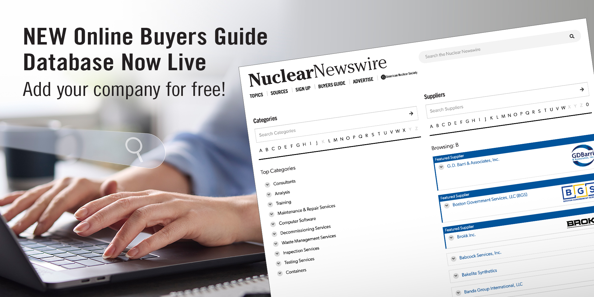 Search hundreds of companies and categories