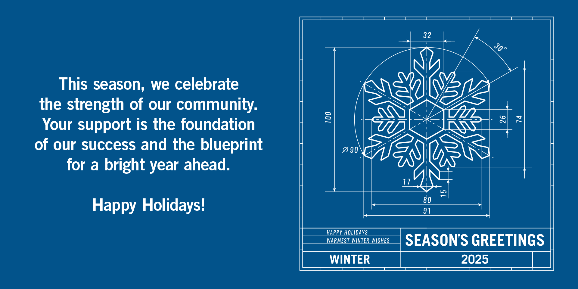 Wishing you a happy and safe holiday season!