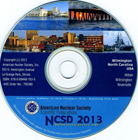 Nuclear Criticality Safety Division (NCSD 2013)